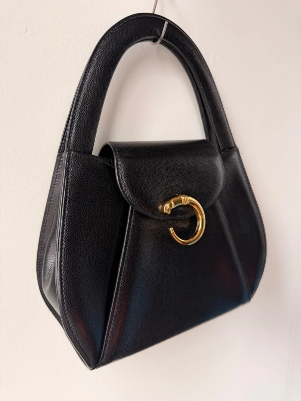 Vintage CARTIER Panthere Black Caviar Top Handle — 1995 - Picture 14 of 15